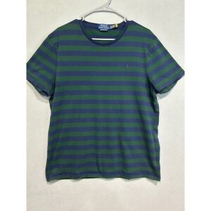Polo Ralph‎ Lauren Men Custom Slim Fit Striped T Shirt Size XL Green Navy
